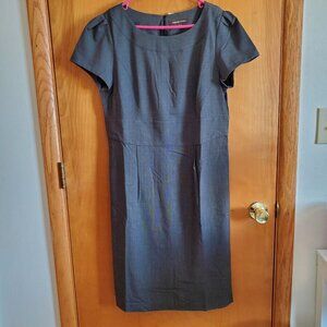 Adrienne Vittadini Gray Dress Short Sleeves Hidden Back Zipper Size 14